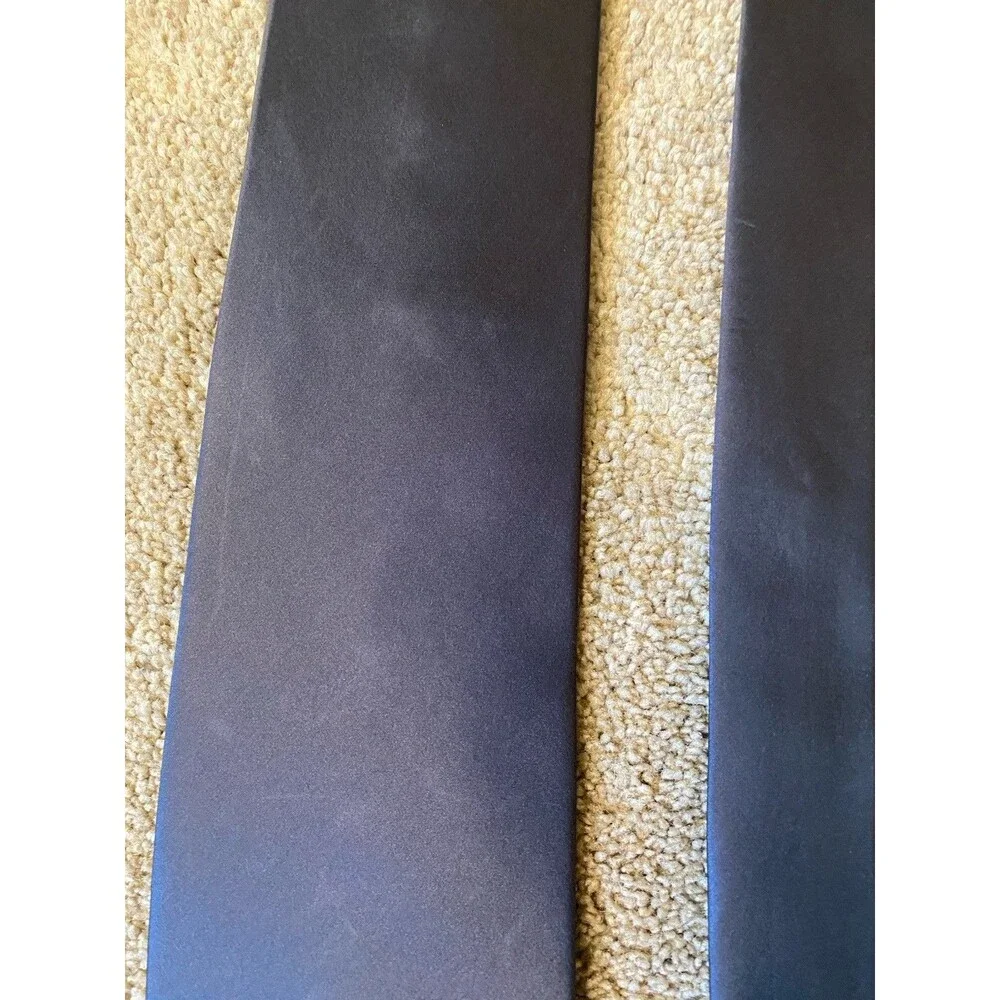 Umo Lorenzo Vintage 100% Silk Tie Black Handmade In Italy